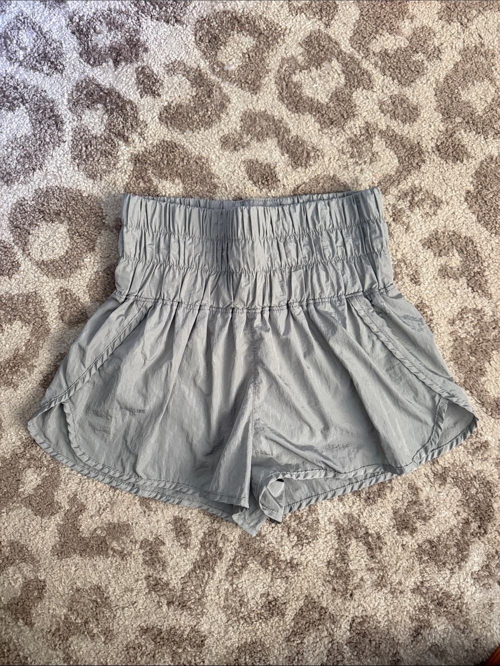 FP Movement by Free People Light Gray Smocked Waist Athletic Shorts